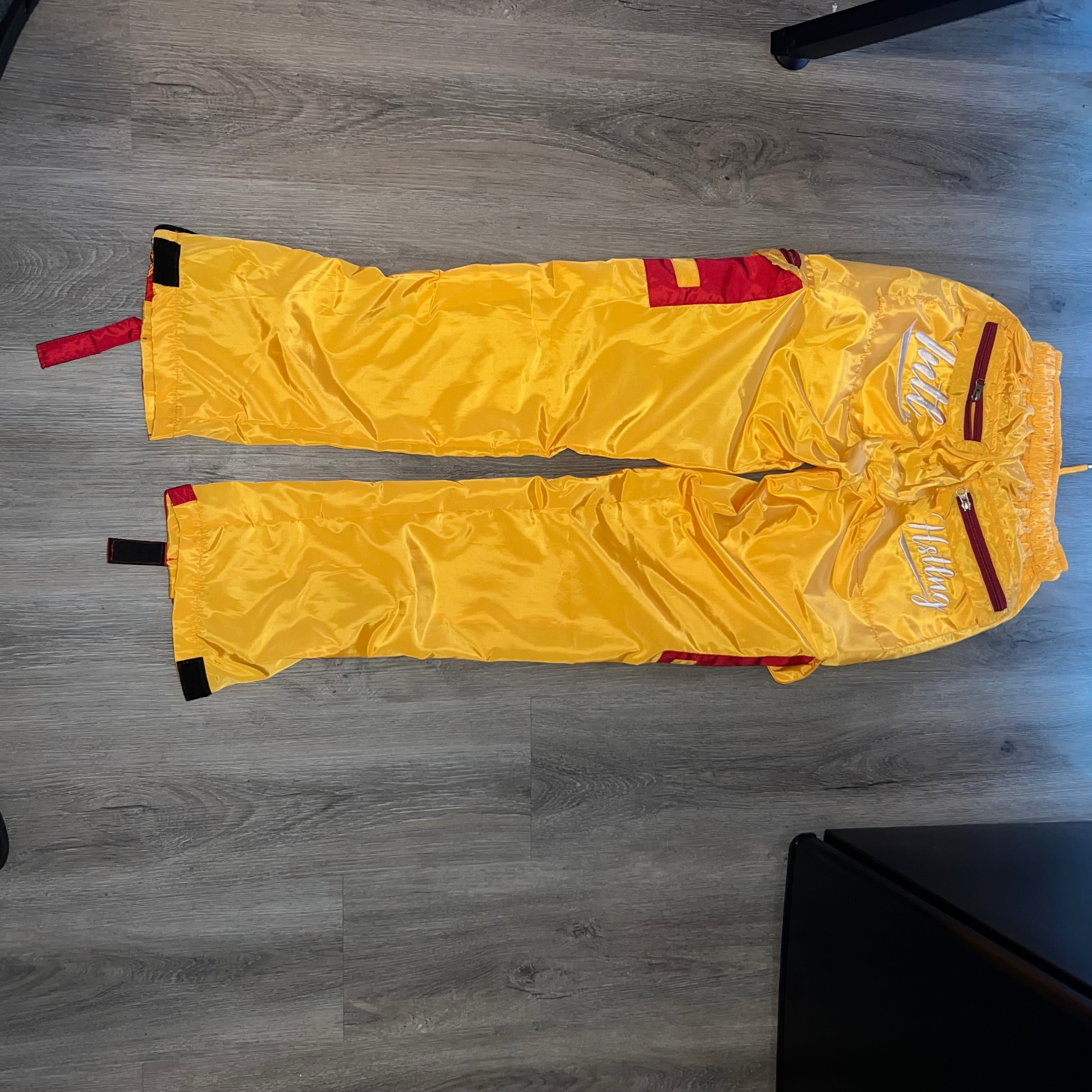 Yellow Windbreaker Cargo Pants